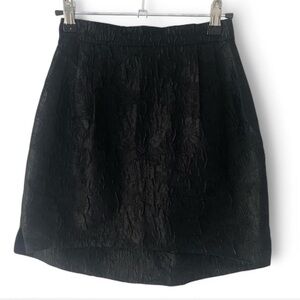 & Other Stories Black Floral Brocade Mini Skirt
